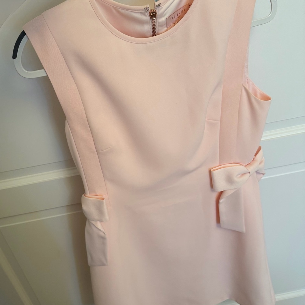 Ted Baker London Pale Pink Midi Dress with Bow Details